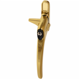 ERA Charisma Inline Cockspur Locking Espag Handle - 12mm RH Locking Polished Gold