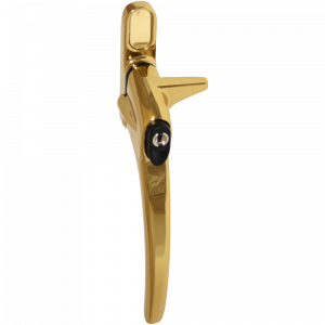 ERA Charisma Inline Cockspur Locking Espag Handle - 21mm LH Locking Polished Gold
